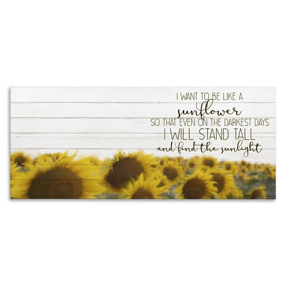 Stupell Industries Shabby Chic Like A Sunflower Inspiring Canvas Art, 30 x 13, by Kim Allen