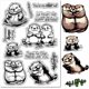 thumbnail image 1 of Sellos transparentes para hacer tarjetas y diarios con diseño de animales. Lindos y felices. Un amigo como tú. Sellos de goma y silicona reutilizables., 1 of 9