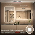 thumbnail image 4 of Keonjinn 40"x24" LED Backlit Mirror with Anti-Fog Dimmable Makeup Wall Mounted Mirror with Light, CRI90 IP54 Waterproof for Bathroom(Horizontal/Vertical), 4 of 10