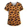 thumbnail image 1 of Hauts d'Été Grande Taille pour Femmes, Mode Tendance pour Femmes, Manches Courtes, Col en V, Hauts d'Uniforme de Travail, Blouse à Imprimé avec Poche, Hauts, T-Shirt Col en V pour Femmes en Liquidation, 1 of 4