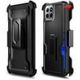 thumbnail image 2 of Ultra Rugged Hybrid Kickstand Case with Card Slot and Belt Clip Holster for Celero 5G Plus - Red, 2 of 7