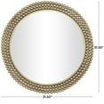 thumbnail image 3 of CosmoLiving by Cosmopolitan 32" x 32" Gold Layered Beaded Wall Mirror, 3 of 11