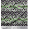 thumbnail image 1 of Soimoi Crepe Silk Fabric Geometric Kilim Decor Fabric Printed Yard 42 Inch Wide, 1 of 1