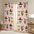 thumbnail image 2 of Feelyou Hippie Skull Curtains Pack of 2 (42x84 Each), Cactus Plant Curtains Blackout, 2 of 6