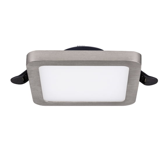 Estevez luminario LED empotrable FLAT DECO SQUARE CCT, 6 Watts, 3 temperaturas, regulable, níquel