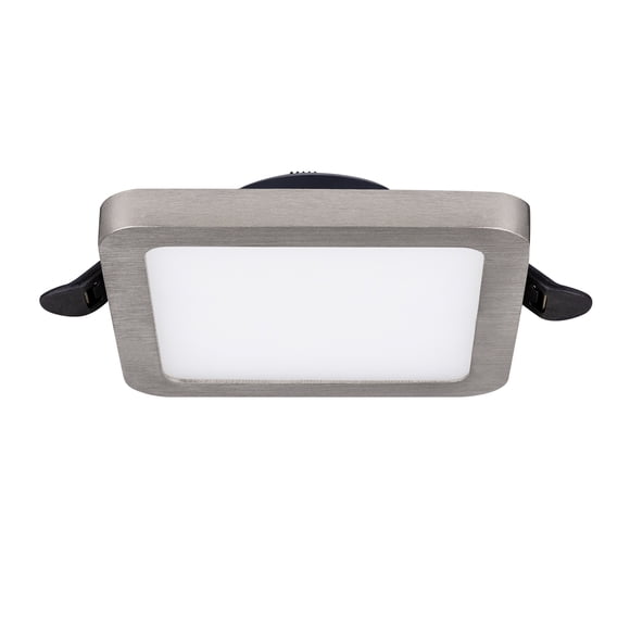 Estevez luminario LED empotrable FLAT DECO SQUARE CCT, 6 Watts, 3 temperaturas, regulable, níquel