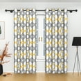 thumbnail image 3 of Lfeey Blackout Curtains Geometric Modern Grommet Curtains, Room Darkening Privacy Drapes, Yellow and Gray, 52x63 Inches, 2 Panels, 3 of 6