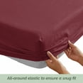 thumbnail image 4 of Elegant Comfort 4-Piece Microfiber Bed Sheet Set, California King, Burgundy - Deep Pocket, 4 of 10