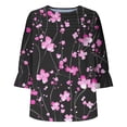 thumbnail image 5 of Tops for Women 3/4 Sleeve Crew Neck Print Blouse Womens Casual Round Neck Tunic Tops, 5 of 6