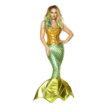 2pc Siren of the Sea Roma Costume 4352 Iridescent Gold