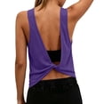 thumbnail image 5 of oqasdz Womens T Shirts Crew Neck Solid Color Sleeveless Soft Tank Blouse with Hollow Detail for Ladies Daily Wear Casual Outdoor T-Shirt, 5 of 7