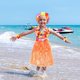 thumbnail image 3 of 6Pcs Hawaii Tropical Hula Grass Dance Skirt Kids Flower Leis Bracelets Headband Necklace Bra Set 40cm (Orange Skirt), 3 of 3