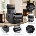 thumbnail image 6 of Aukfa Massage Recliner Chair with Heat, Faux Leather 360° Swivel Rocker Recliner, Overstuffed Manual Reclining Glider Chair with Vibration, Black, 6 of 8