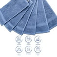 thumbnail image 2 of Hencely 6-Piece Turkish Cotton Washcloth Set – Soft, Absorbent & Durable Face Towels 12x12 in – Blue, 2 of 7