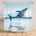 thumbnail image 5 of Summer Theme Shower Curtain,Blue Whale Waterproof Fabric Bath Curtain with Hooks,72"x78", 5 of 5