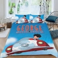 thumbnail image 2 of George Se Encoge Conjunto de sábanas temático, trío de piezas, cómodo y amigable con la piel, diseño único, regalo de decoración para el hogar para familiares, amigos y fans,173cm *218cm, 2 of 6