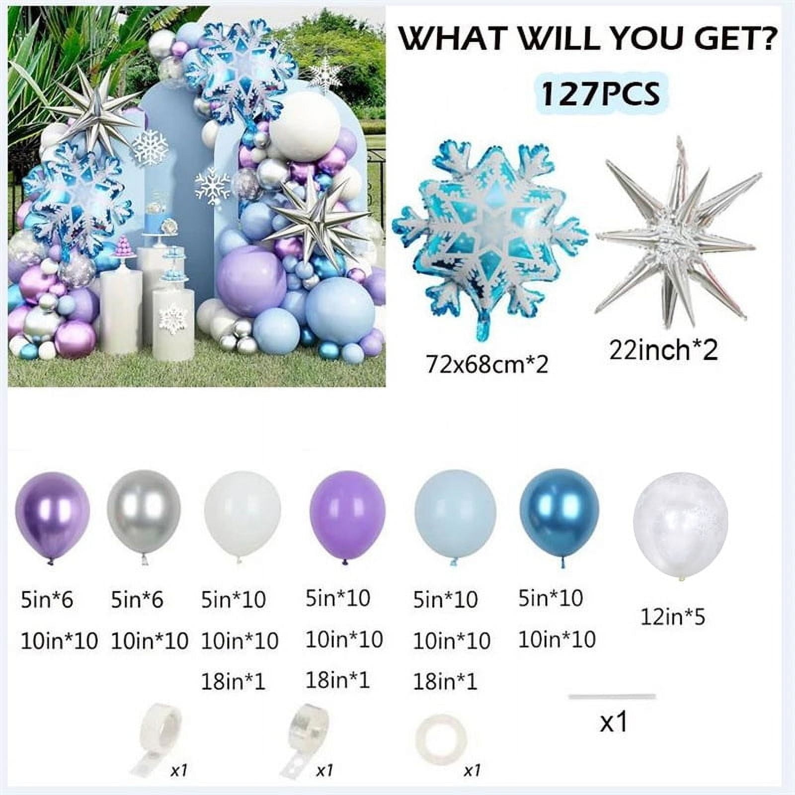 127pcs Blue Purple White Balloon Kit Different Sizes Pack for Birthday Graduation Baby Shower Valentines Christmas Wedding Party Decorations,Style 7