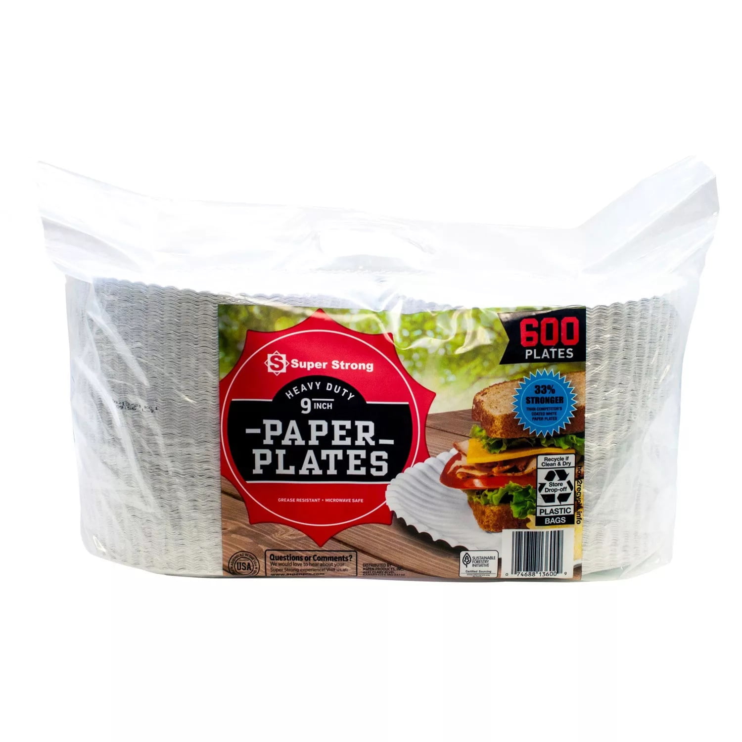 Super Strong Heavy-Duty Paper Plates, 9" (600 Count)