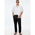 thumbnail image 3 of Pantalones casuales de algodón JMIERR de lino con cintura elástica para hombre, negros, L, 3 of 6