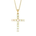 thumbnail image 3 of Ross-Simons Ethiopian Opal Cross Pendant Necklace in 18kt Gold Over Sterling, Women's, Adult, 3 of 5