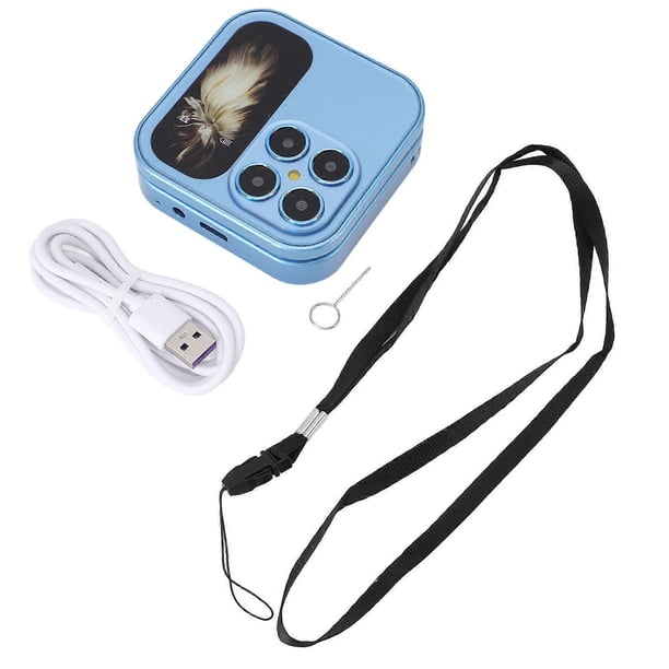 2G Flip Mobile Phone for Seniors, Dual Nano SIM, FM Radio, Media Player, LED Flashlight, HD Rear Camera, Small Flip Cell Phone with Lanyard, Blue