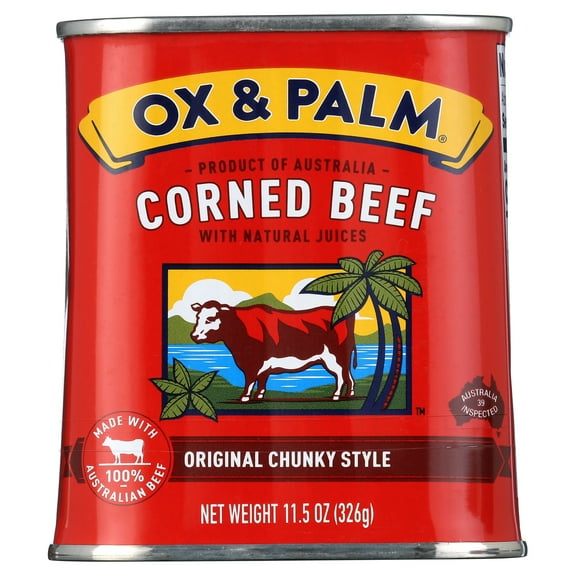 Ox & Palm Corned Beef Original Chunky Style in Tapered Can, 11.5 oz Can