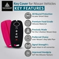 thumbnail image 4 of Autobase Silicone Key Fob Cover for 2023 2024 2025 Nissan Rogue Pathfinder Sentra | Rubber Remote Key Fob Protector Case with 5 Buttons - Black and Pink - 2 Pcs, 4 of 4
