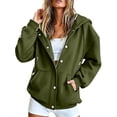 thumbnail image 2 of Womens Hoodies Army Green Women's Extended Length Zip Hoodie Lightweight Transitional Jacket Sweatshirt for Women L, 2 of 6