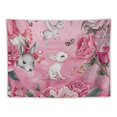 thumbnail image 5 of Orinice Cute Animal Tapestry Flamingo Cat and Rabbit Printed Wall Hanging for Bedroom Cartoon Animal Wall Blanket Tapestries Microfiber Home Wall Decoration, Medium 40x30inch, 5 of 6