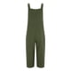 thumbnail image 2 of Gibobby Mono Corto Informal Pantalones de pierna ancha sueltos casuales de color sólido para mujer Mono de tirantes de tamaño(Verde， M), 2 of 5