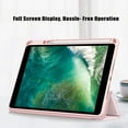 thumbnail image 6 of Clear Back Cover for Apple iPad 9th 8th 7th Generation, Trifold Multi Angle Viewing Stand Auto Sleep Wake Shockproof Build in Pencil Holder Full Protection Case for iPad 10.2" 2022/2021/2019,Pink, 6 of 12