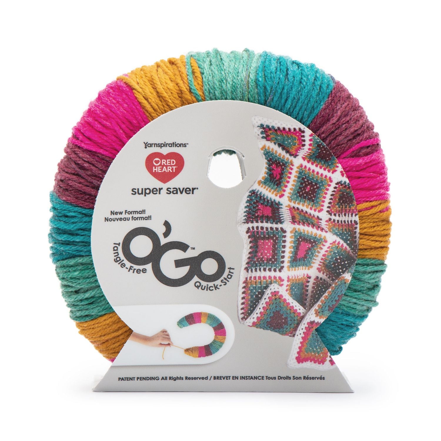 Red Heart® Super Saver® O'Go™ Yarn, Acrylic #4 Medium, 5oz/141g, 236 Yards, New innovative O’Go™ format