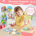 thumbnail image 2 of Fonógrafo para niños pequeños Ghousetec, reproductor de discos infantil con 99 tarjetas, 2 of 7