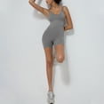 thumbnail image 6 of One Piece Workout Jumpsuits for Women Backless Tummy Control Sleeveless Jumpsuits V Back Yoga Romper Grey M, 6 of 7