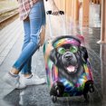 thumbnail image 3 of Hippie Newfoundland Portrait Watercolor Tie-Dye Vintage Styles Travel Luggage Cover Newfie Dog Lover Gifts Suitcase Dust Protective Decor - 00014, 3 of 5