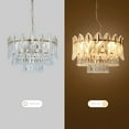 thumbnail image 4 of KPIBEST Modern Crystal 24-Inch Luxury Pendant 9-Light Multi-Tier Flush Mount Ceiling Fixture for Bedroom, 4 of 13