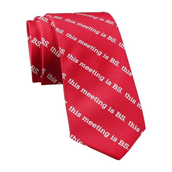 This Meeting Is BS Necktie Funny Neckties for Men Employee Tie Mens Novelty Ties