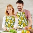 thumbnail image 3 of Yellow Lemon Fruit Clusters White Pattern Apron-Garden Aprons for Women with Pockets-Cotton Linen Waterproof Kitchen Cooking Gardening Aprons Adjustable for Kitchen,Cooking,BBQ and Salon 33x27 Inch, 3 of 7