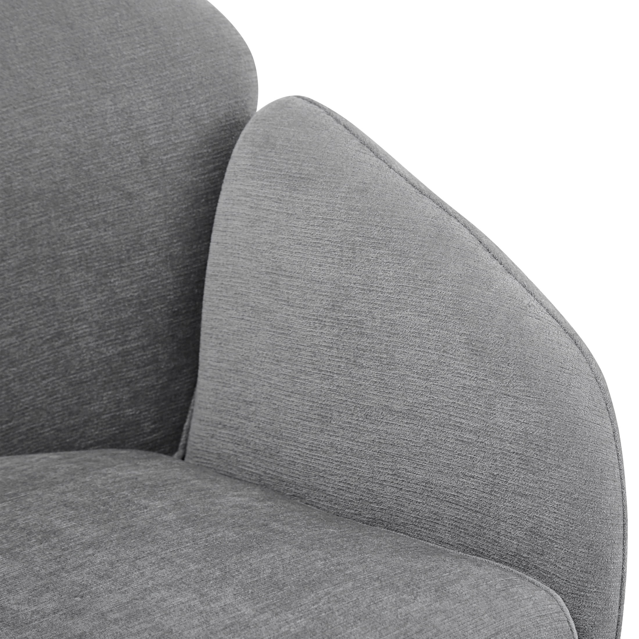 Set of 2 Grey Polyester Round Back Dining Chairs