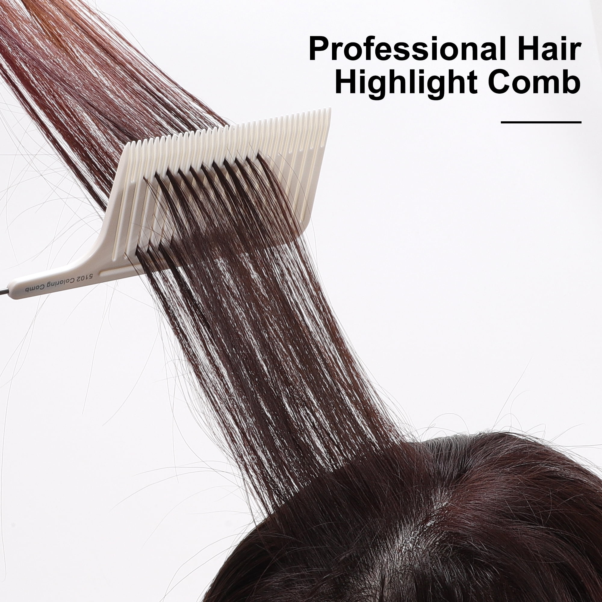 Unique Bargains 1 Pc Hair Highlighting Comb with Stainless Steel Rat Tail Beige
