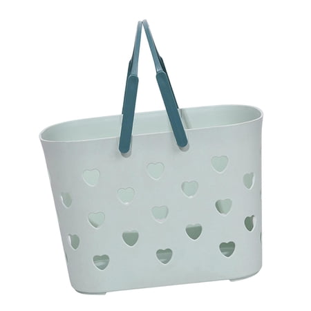 Shower Tote Storage Basket High Capacity Hollow with Handle Hanging Organizer Bin for Cleaning Supplies Bathroom Pantry College Dorm Green
