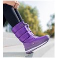 thumbnail image 3 of Botas de nieve de becerro blancas para mujer Zapatos impermeables de algodón pesado, 3 of 5