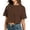 R38-Brown, variant on RMGVDSD Women's Cropped T Shirts Summer Short Sleeve Round Neck Crop Tops Casual Solid Color Basic Tees Streetwear Tshirts