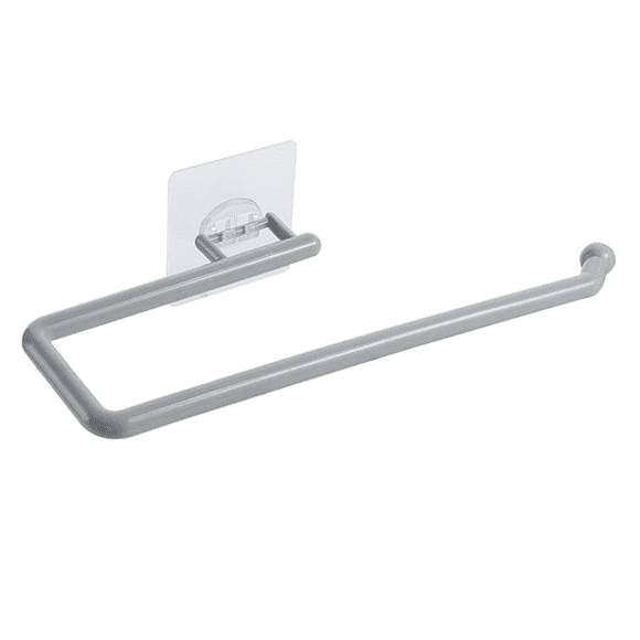 Inteprter Portarrollos de papel de cocina, toallero autoadhesivo de plástico, estante colgante móvil de 180 grados, accesorios Organizadores de utensilios de cocina Gris