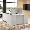 thumbnail image 2 of BBF Hampton Height Durable L Shaped Executive Desk, White, 2 of 7