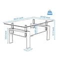 thumbnail image 5 of Glass Coffee Table with Lower Shelf, SEGMART Clear Rectangle Glass Coffee Table, Modern Coffee Table with Metal Legs, Rectangle Center Table Sofa Table Home Furniture for Living Room, 5 of 8