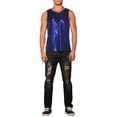 thumbnail image 2 of INSPIRE CHIC Camisetas para hombres sin mangas con cuello redondo de lentejuelas metálicas S Azul, 2 of 4
