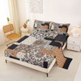 thumbnail image 2 of Homewish Retro Boho Mandala Queen Sheets,Patchwork Geometric Queen Sheet Sets,Brown Gray,4 Pieces,1 Flat Sheet, 1 Fitted Sheet and 2 Pillowcases, 2 of 6