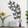 thumbnail image 3 of XMMSWDLA Wall Decorations 12pcs 3d Metal Texture Hollow Butterfly Wall Stickerblack Floral Wallpaper, 3 of 6