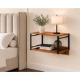 thumbnail image 1 of Mesa de noche flotante de pared Kevalis con repisa y ganchos, 1 of 9